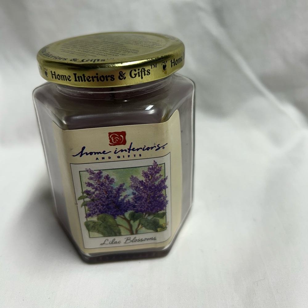 Vintage Home Interior Candle Lilac Blossoms Jar 90s Cottagecore